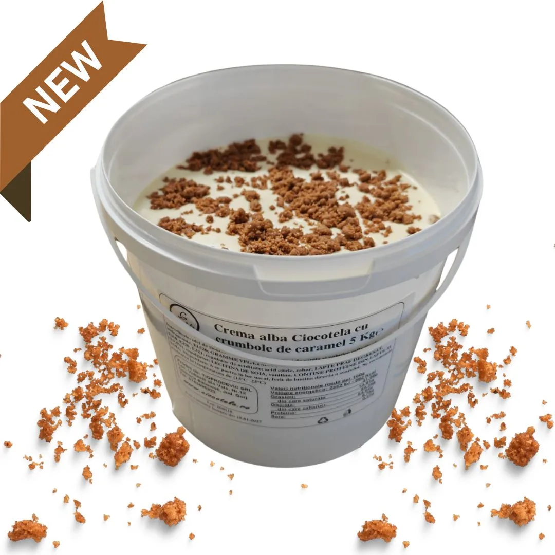 Crema alba Ciocotela cu crumbole de caramel